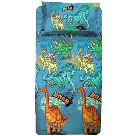 hermet Dinosaures | Parure de lit Simple | 1 Place | 100% Coton