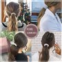 Runmi Lot de 3 chouchous à cheveux avec perles pour queue de cheval - Accessoires pour femmes et filles