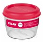 Boîte à lunch hermétique Milan 500 ml Rose Transparent Plastique Ronde Ø 12 cm