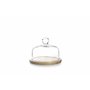Ibili - 715518 - Plateau en Verre avec Base en Bois 18 cm