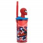 GOBELET RÉUTILISABLE POUR ENFANTS EN PLASTIQUE SANS BPA 430 ML AVEC FIGURINE 3D SUR LE COUVERCLE | SPIDERMAN MIDNIGHT FLYER