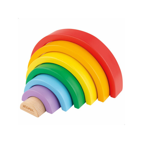 ColorBaby WOOMAX Montessori Jeu de Construction Arc-en-Ciel en Bois pour Enfant 6 pièces