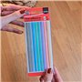 Fixo Notes | Bandes adhésives pour surligner | 8 couleurs pastel | 20 bandes par couleur | 5 x 135 mm | plastique translucide | 