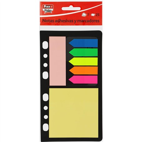 Fixo Notes | Porte-notes et marqueurs adhésifs | Couleurs et tailles assorties | Indicateurs Pet | Notes adhésives papier classe