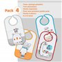 Ti TIN | Lot de 4 Bavoirs ImpriméÉponge Imperméable, 25x39 cm | 73% Coton - 27% Polyester - Bavoirs pour Bébés de 6 à 12 mois - 