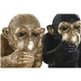Figurine Décorative Home ESPRIT Noir Doré Singe 24,5 X 15 X 22,5 CM (2 Unités)