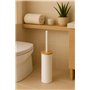 Home Gadgets Brosse WC avec couvercle en bois blanc 37 cm
