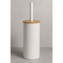Home Gadgets Brosse WC avec couvercle en bois blanc 37 cm