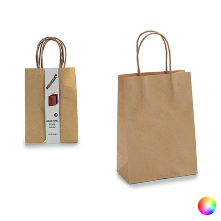 Lot de 3 sacs en papier pinceau Bleu 8 x 31 x 15 cm