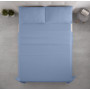 Degrees Home Premium - Parure de lit 135x200 - Drap Housse 135x200 - Drap Plat 135x200-2 taies d'oreiller 70x50, Bleu Clair