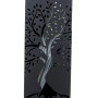 DRW Porte-Parapluie carré en métal avec Arbre de Vie Noir 15,5 x 15,5 x 49 cm