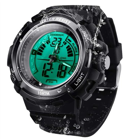 BANGLIN 10 ATM Lumineux Imperméable Montre de Plongée Numérique avec Chronomètre et Fonctions d'alarme