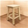Well Home Tabouret carré en bois massif de couleur naturelle 31x31x50cm