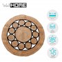 WELL HOME MOBILIARIO & DECORACIÓN Tapis Rond tressé en Jute et Coton - 90 cm - Noir et Naturel