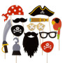 Lot de 12 Accessoires et Masques décoratifs à thème Pirate (Barbe