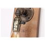 BarcelonaLED Applique Murale Vintage Industrielle Bois Pendentif Poignée avec Bouton Interrupteur et Prise de Cordon pour E27 Am