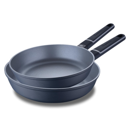 MasterPRO Indigo Ensemble de 2 Sarnswers de 20 et 24 cm - fabriqués en aluminium fondu - Pfluon Interior 2 Capes Antiadhérent -