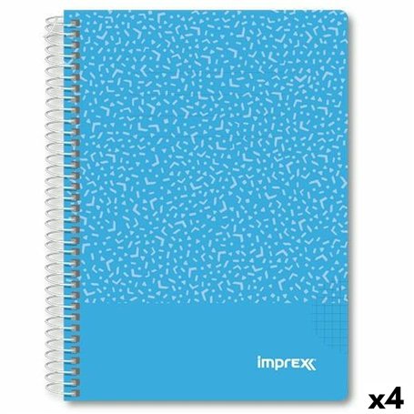 Cahier Imprex Bleu A5 80 Volets (4 Unités)