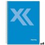 Cahier Imprex Bleu A5 80 Volets (4 Unités)