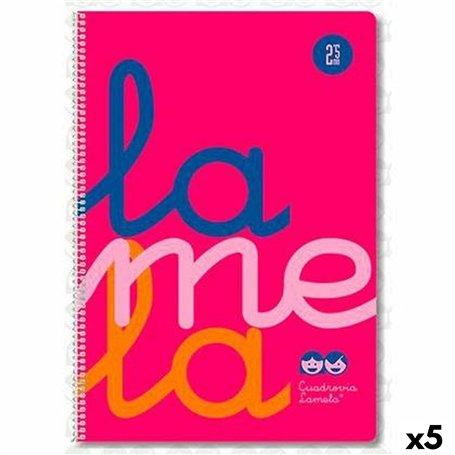 Cahier à Spirale Lamela Rose Din A4 80 Volets (5 Unités)