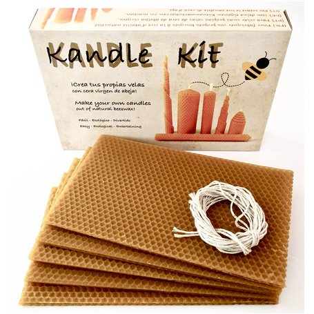 Los Sabinares del Arlanza Kit pour créer vos propres bougies en cire d’abeille pure et naturelle d’origine 100% espagnole