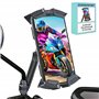 Support Telephone Scooter 4 Fixations Stabilite maximale Fixation au retroviseur Compatible avec Tous Les Smartphones Rotation a