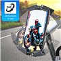 Support Telephone Scooter 4 Fixations Stabilite maximale Fixation au retroviseur Compatible avec Tous Les Smartphones Rotation a