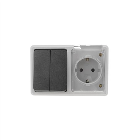WatioWave B1140061 Base Schuko étanche avec double interrupteur