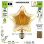 TECNOLUX EURO -LED Ampoules à filament 4W E27, éclairage LED vintage 4W Edison Hot 3000K Star