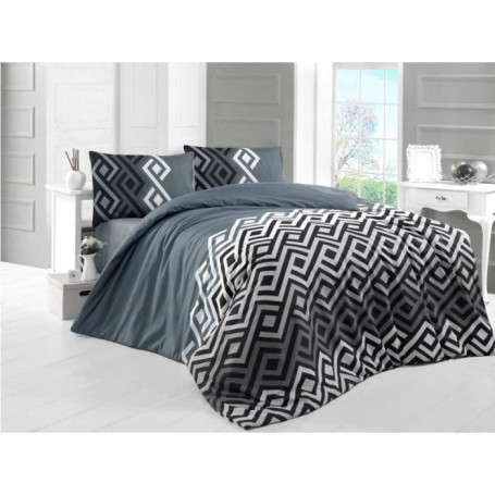 Parure de lit - 1 housse de couette 220 x 240 cm + 2 taies d'oreiller 60 x 60 cm - 65% coton