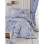 Parure de lit - 1 housse de couette 220 x 240 cm + 2 taies d'oreiller 60 x 60 cm - 100% coton renforcé - Bleu