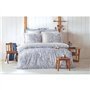 Parure de lit - 1 housse de couette 220 x 240 cm + 2 taies d'oreiller 60 x 60 cm - 100% coton renforcé - Bleu