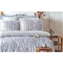 Parure de lit - 1 housse de couette 220 x 240 cm + 2 taies d'oreiller 60 x 60 cm - 100% coton renforcé - Bleu