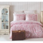 Parure de lit - 1 housse de couette 220 x 240 cm + 2 taies d'oreiller 60 x 60 cm - 100% coton renforcé - Rose