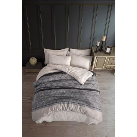 Parure de lit - 1 housse de couette 220 x 240 cm + 2 taies d'oreiller 60 x 60 cm - 65% coton