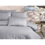 Parure de lit - 1 housse de couette 220 x 240 cm + 2 taies d'oreiller 60 x 60 cm - 80% coton, 20% polyester - Gris