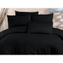 Parure de lit - 1 housse de couette 220 x 240 cm + 2 taies d'oreiller 60 x 60 cm - 80% coton, 20% polyester - Noir