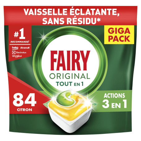 Fairy Original Tablettes Lave-Vaisselle Tout En 1 Parfum Citron
