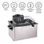 Alpina Friteuse à Huile 5 Litres - Double avec 3 Paniers (1 Grand, 2 Petits) - Grande Capacité jusqu'à 190 °C - 2000W - Inox, Ac