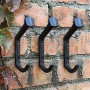 TentHome 3 x Porte-Manteau Patère Murale de Maison de Campagne Crochets Muraux Incurvés en Fonte Antiques Crochets Polyvalents C