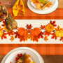 PYSEOSISE Automne Chemin de Table, 183x33 cm Décoration de Table d'automne, Citrouille et Feuille d'érable Chemin de Table pour 