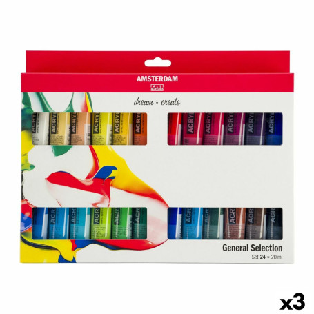 Set de peinture acrylique Talens Multicouleur 20 ml 24 Pièces (3 Unités)