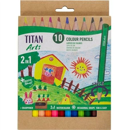 Crayons de couleur Titan Arts Multicouleur 10 Pièces