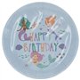Folat Décoration d'anniversaire Bleue avec paillettes Irisé-Assiettes-Mermaid Magic-23 cm-8 pièces-Vaisselle Sirène Fille Prince