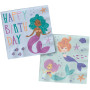 Folat 23928 Décoration d'anniversaire Bleue avec paillettes Irisé-Serviettes-Mermaid Magic-33 x 33 cm-20 pièces-Vaisselle Sirène