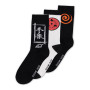 Difuzed Naruto Shippuden Sasuke Symbole Crew Socks 3Pk Homme 39/42 Noir/Blanc CR206027NRT