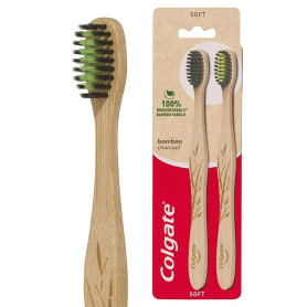Colgate Brosse À Dents Bambou Avec Brins Infusés Au Charbon, 2 unité Colgate Brosse À Dents Bambou Avec Brins Infusés Au Charbon