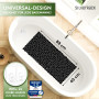SilverRack DermaSensitivo Tapis de bain antidérapant 100 % sans BPA ’Noir - aspect galets) 88 x 40 cm - Tapis de douche antidéra