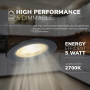 HOFTRONIC - 1x Nola LED Spot encastrable 68 mm Noir - IP65 étanche pour salle de bain, salon et extérieur - 5W 480lm - 2700K ext
