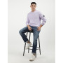 Calvin Klein Jeans T-Shirt Manches Longues Homme Badge Waffle Basique, Violet (Pastel Lilac), S